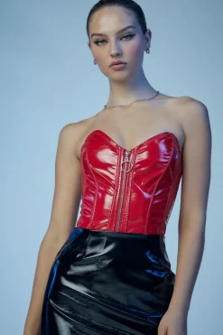 Fredericks Of Hollywood Faux Patent Leather Bodysuit