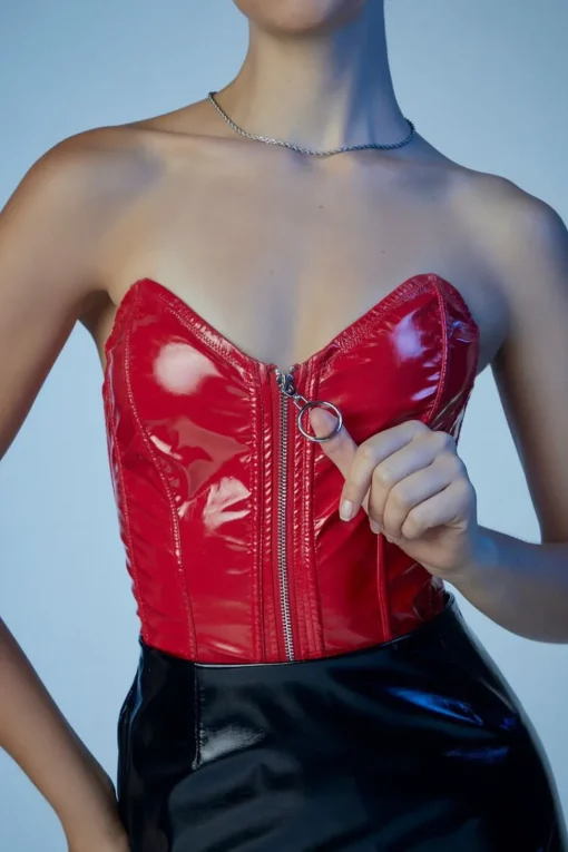 Fredericks Of Hollywood Faux Patent Leather Bodysuit