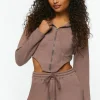 French Terry Corset Zip-Up Hoodie