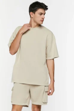 French Terry Drawstring Cargo Shorts