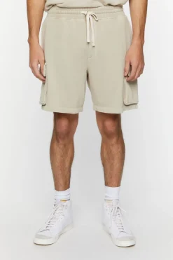 French Terry Drawstring Cargo Shorts