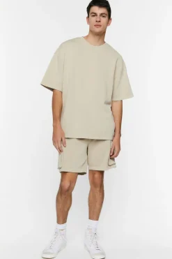 French Terry Drawstring Cargo Shorts