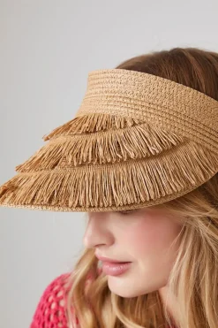 Fringe Straw Sun Visor