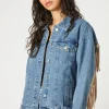 Fringe-Trim Truckerjacket