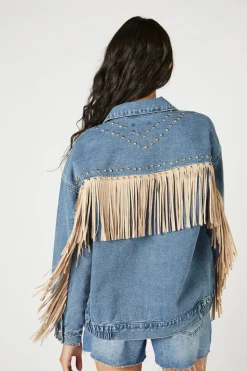 Fringe-Trim Truckerjacket