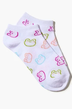 Frog Print Ankle Socks