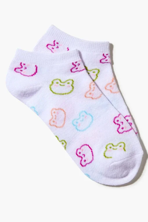Frog Print Ankle Socks