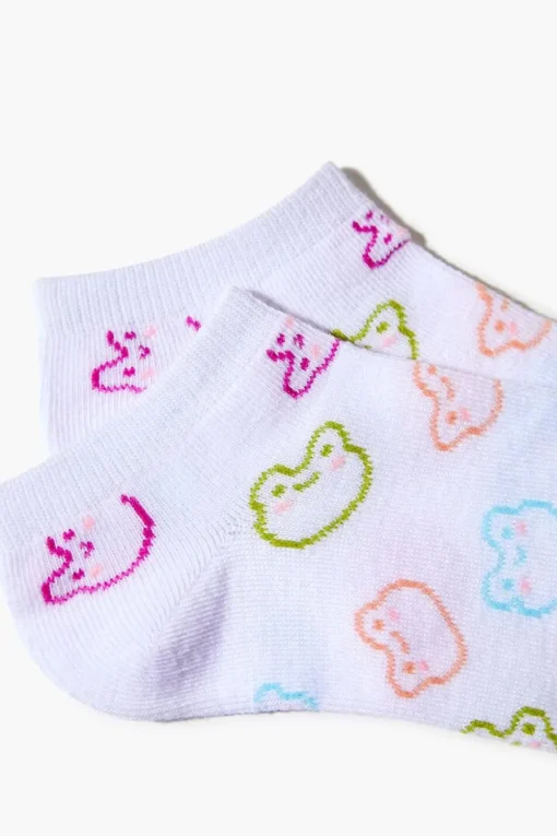 Frog Print Ankle Socks