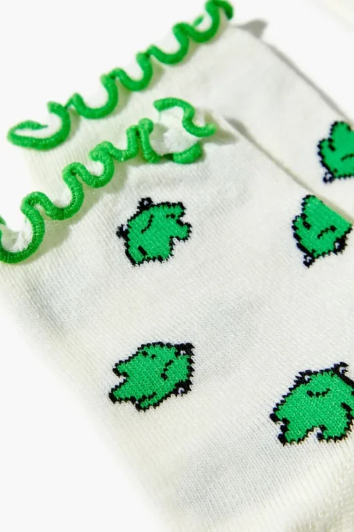 Frog Print Crew Sock Set - 2 Pack