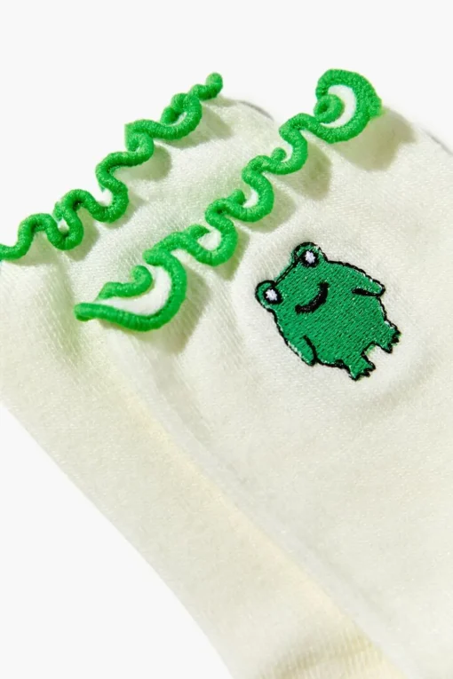 Frog Print Crew Sock Set - 2 Pack