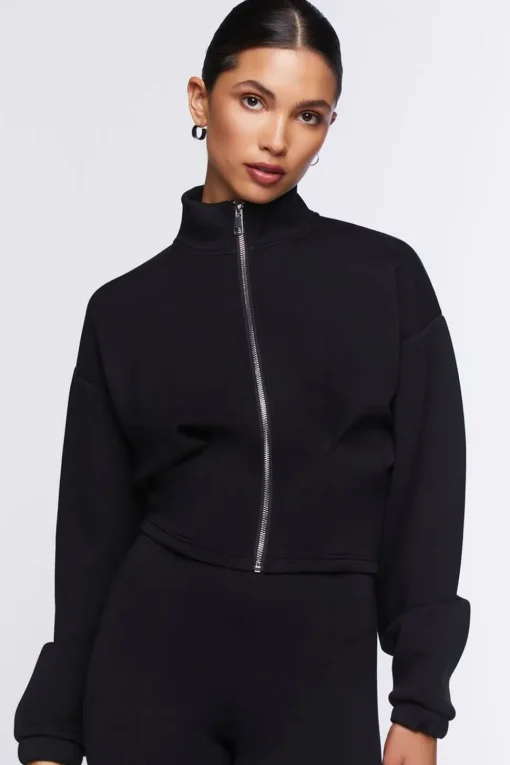 Funnel Neck Zip-Up Jacket