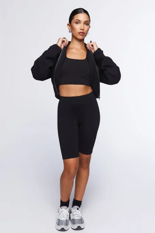 Funnel Neck Zip-Up Jacket