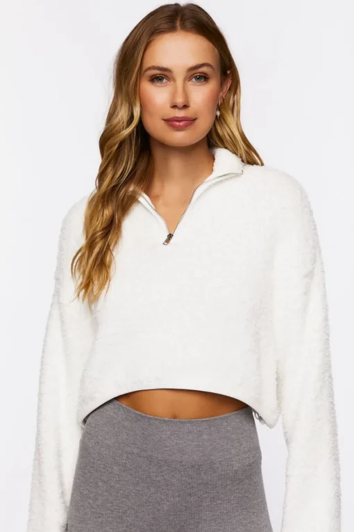 Fuzzy Half-Zip Sweater