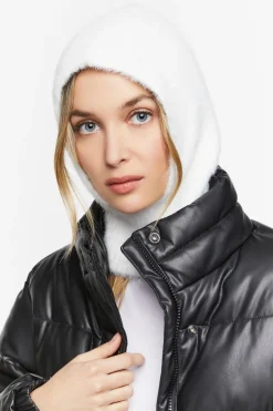 Fuzzy Knit Balaclava Hood