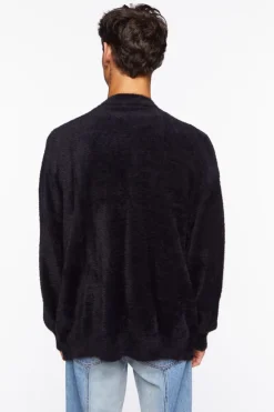 Fuzzy Knit Cardigan Sweater
