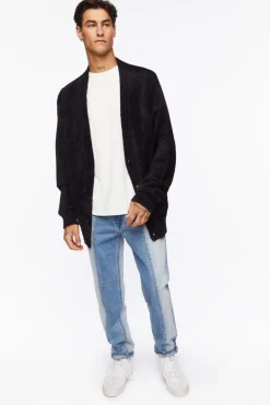 Fuzzy Knit Cardigan Sweater