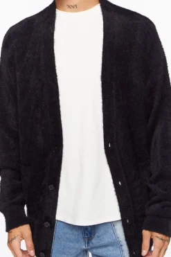 Fuzzy Knit Cardigan Sweater