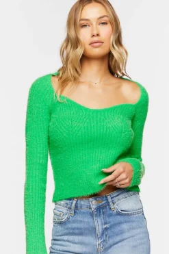 Fuzzy Knit Sweetheart Sweater