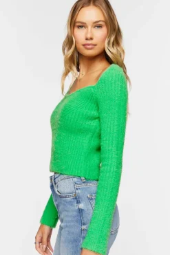 Fuzzy Knit Sweetheart Sweater