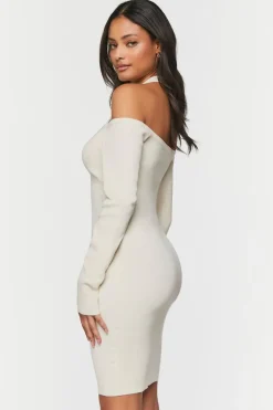 Gauze Surplice Halter Mini Dress