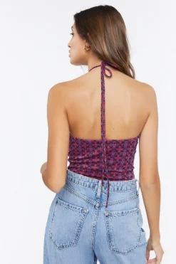Geo Floral Halter Bodysuit