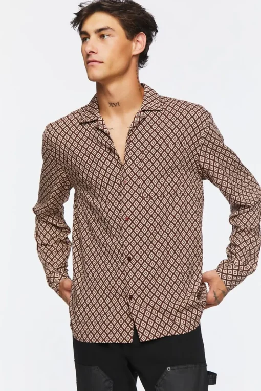 Geo Print Long-Sleeve Shirt