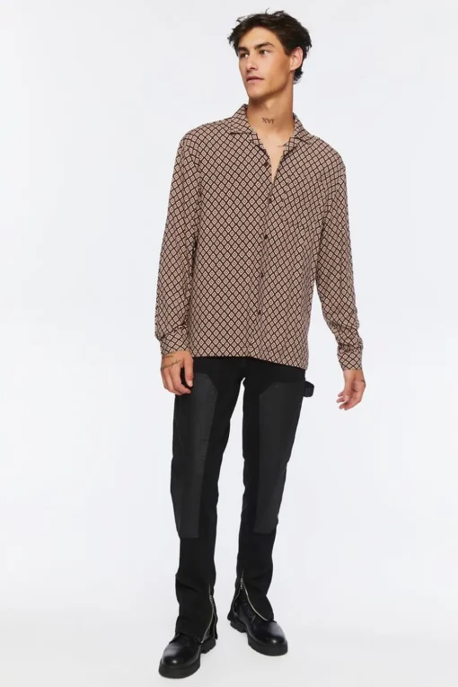 Geo Print Long-Sleeve Shirt