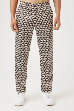 Geo Print Slim-Leg Pants