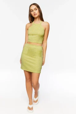 Geo Print Top & Mini Skirt Set