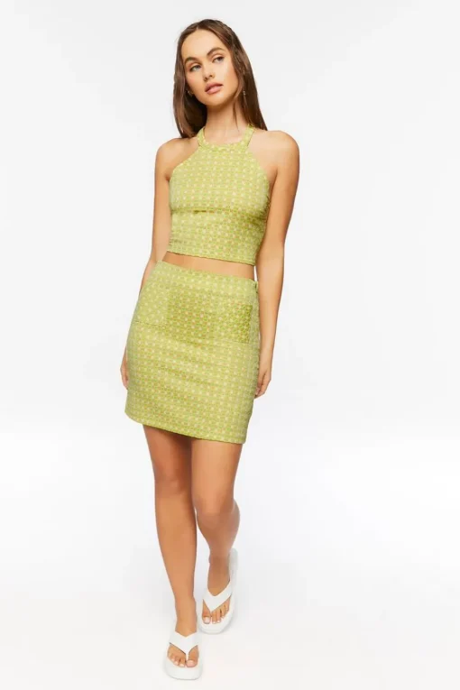 Geo Print Top & Mini Skirt Set
