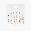 Geo Stud & Hoop Earring Set