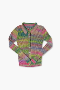 Girls Abstract Print Cardigan Sweater (Kids)