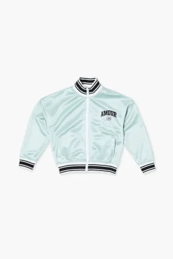 Girls Amour Varsity-Striped Zip-Up Jacket (Kids)