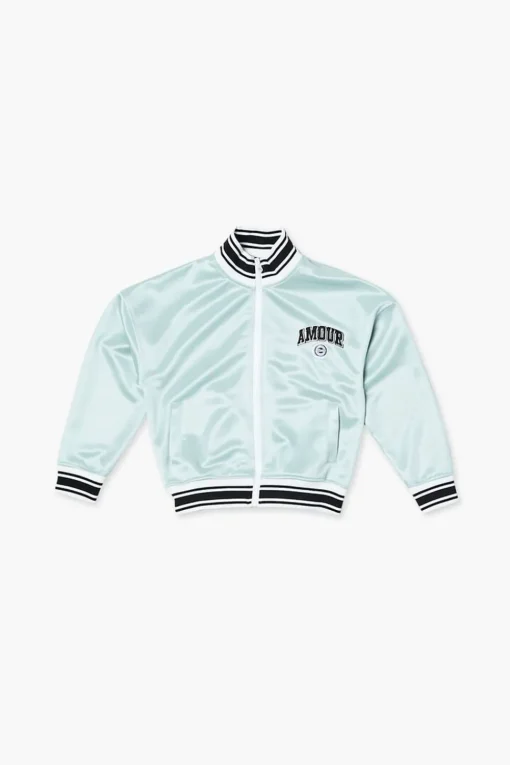 Girls Amour Varsity-Striped Zip-Up Jacket (Kids)