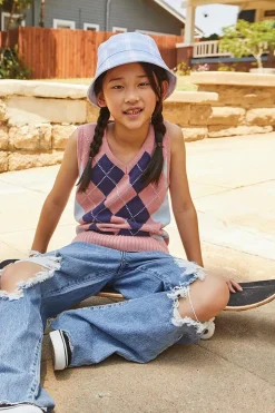 Girls Argyle Sweater Vest (Kids)