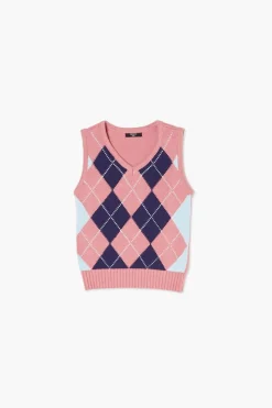 Girls Argyle Sweater Vest (Kids)