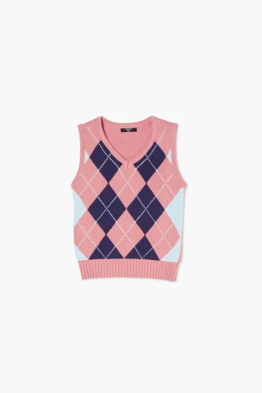 Girls Argyle Sweater Vest (Kids)