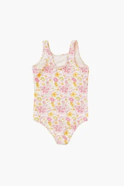 Girls Barbie® Floral One-Piece Swimsuit (Kids)