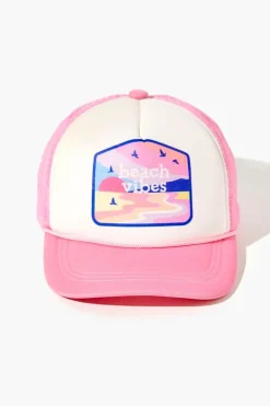 Girls Beach Vibes Graphic Trucker Hat (Kids)