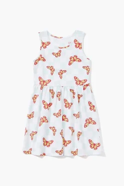 Girls Butterfly Checkered Dress (Kids)