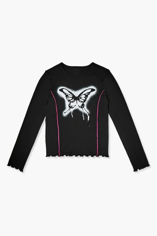 Girls Butterfly Graphic Top (Kids)