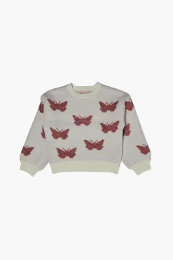 Girls Butterfly Print Sweater (Kids)