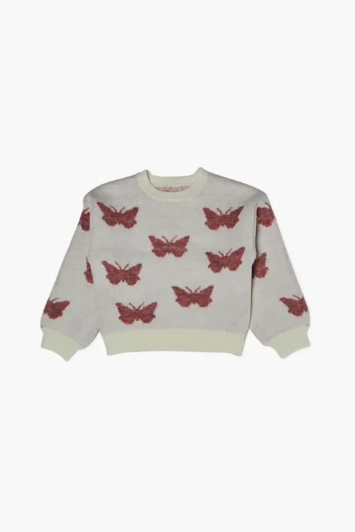 Girls Butterfly Print Sweater (Kids)