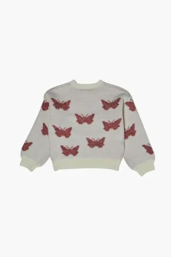 Girls Butterfly Print Sweater (Kids)