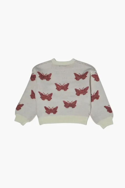 Girls Butterfly Print Sweater (Kids)