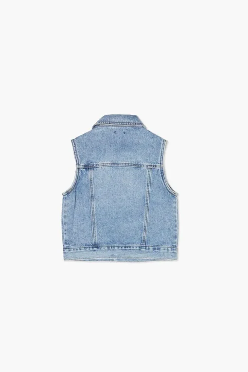 Girls Button-Up Denim Vest (Kids)