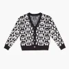 Girls Checkered Floral Cardigan Sweater (Kids)