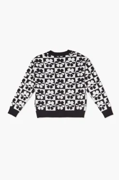 Girls Checkered Floral Cardigan Sweater (Kids)