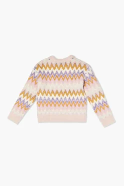 Girls Chevron Fuzzy-Knit Sweater (Kids)