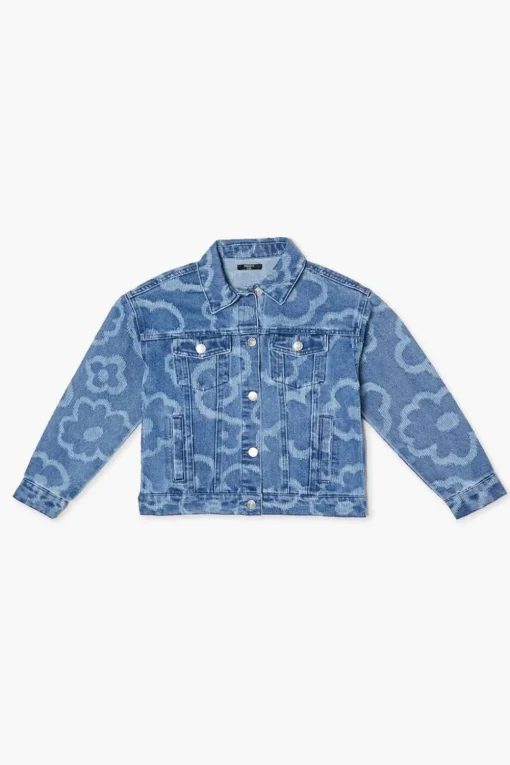 Girls Floral Denim Shacket (Kids)